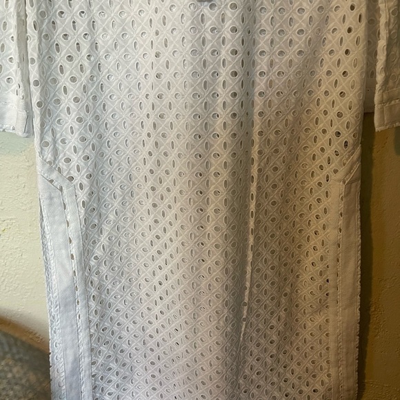 Tory Burch NWT Elegant White Eyelet Midi Length Tunic - Picture 4 of 10